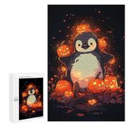 1000 PCS Puzzle pour Adolescents Penguin in A Pumpkin Patch Puzzles pour Adultes Jeu Manuel Assemblage De Motifs Cadeaux Uniques pour Anniversaire Et Noël 1000 PCS
