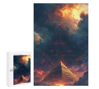 1000 PCS Puzzle pour Adolescents Pyramid in Fiery Sky Puzzles pour Adultes : Analyse Et Logique. Chaque Pièce Est Unique - Casse-têtes pour Toute La Famille 1000 PCS