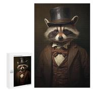 1000 PCS Puzzle pour Adolescents Raccoon Funny Animal Puzzles pour Adultes Jeu Manuel Assemblage De Motifs Cadeaux Uniques pour Anniversaire Et Noël 1000 PCS