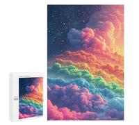 1000 PCS Puzzle pour Adolescents Rainbow Clouds Wallpaper Puzzles pour Adultes : Analyse Et Logique. Chaque Pièce Est Unique - Casse-têtes pour Toute La Famille 1000 PCS