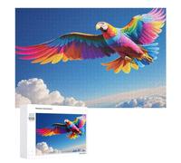 1000 PCS Puzzle pour Adolescents Rainbow Macaw in Flight Puzzles pour Adolescents, Jouets Anti-Stress, Passe-Temps, Défi Éducatif