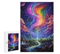 1000 PCS Puzzle pour Adolescents Rainbow River in Fantasy Land Puzzles pour Adolescents, Jouets Anti-Stress, Passe-Temps, Défi Éducatif