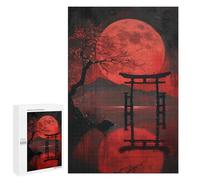 1000 PCS Puzzle pour Adolescents Red Full Moon Holy Lake Jeu De Puzzle pour Adultes, Casse-tête, Cadeau d'anniversaire, Défi Éducatif 1000 PCS