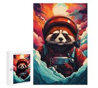 1000 PCS Puzzle pour Adolescents Red Panda Astronaut in Space Puzzles pour Adultes : Analyse Et Logique. Chaque Pièce Est Unique - Casse-têtes pour Toute La Famille 1000 PCS