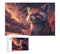 1000 PCS Puzzle pour Adolescents Red Panda in Stormy Sky -1 Jeu De Puzzle pour Adultes, Casse-tête, Cadeau d'anniversaire, Défi Éducatif 1000 PCS