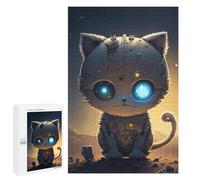1000 PCS Puzzle pour Adolescents Robotic Cat in Desert Night Puzzle pour Adultes Jouets Anti-Stress Analyse Et Logique Interaction Parent-Enfant 1000 PCS