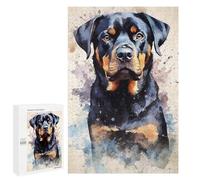 1000 PCS Puzzle pour Adolescents Rottweiler Watercolor Puzzle Adulte, Jouet, Décoration Murale, Course De Vitesse Manuelle, Cadeaux Uniques pour Anniversaire Et Noël 1000 PCS