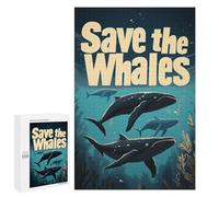1000 PCS Puzzle pour Adolescents Save The Whales Puzzle Adulte, Jouet, Décoration Murale, Course De Vitesse Manuelle, Cadeaux Uniques pour Anniversaire Et Noël 1000 PCS