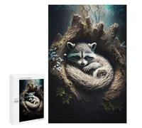 1000 PCS Puzzle pour Adolescents Sleeping Fox Puzzle Adulte, Jouet, Décoration Murale, Course De Vitesse Manuelle, Cadeaux Uniques pour Anniversaire Et Noël 1000 PCS