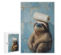 1000 PCS Puzzle pour Adolescents Sloth with Toilet Paper Roll on Head Puzzles pour Adultes : Analyse Et Logique. Chaque Pièce Est Unique - Casse-têtes pour Toute La Famille 1000 PCS