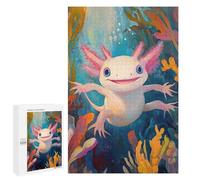 1000 PCS Puzzle pour Adolescents Smiling Axolotl Puzzle Adulte, Jouet, Décoration Murale, Course De Vitesse Manuelle, Cadeaux Uniques pour Anniversaire Et Noël 1000 PCS