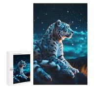 1000 PCS Puzzle pour Adolescents Snow Leopard Under Stars Puzzles pour Adolescents, Jouets Anti-Stress, Passe-Temps, Défi Éducatif