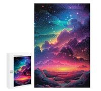 1000 PCS Puzzle pour Adolescents Starry Night Sky with Moon Puzzles pour Adultes - Défi Difficile - Activités Amusantes À La Maison pour Les Jeux 1000 PCS
