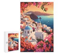 1000 PCS Puzzle pour Adolescents Sunset in Santorini Jeu De Puzzle pour Adultes, Casse-tête, Cadeau d'anniversaire, Défi Éducatif 1000 PCS