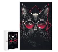 1000 PCS Puzzle pour Adolescents The Dark Cat Puzzle pour Adultes Jouets Anti-Stress Analyse Et Logique Interaction Parent-Enfant 1000 PCS