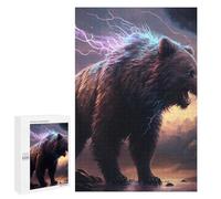 1000 PCS Puzzle pour Adolescents Thundering Beast The Electric Bear Jeu De Puzzle pour Adultes, Casse-tête, Cadeau d'anniversaire, Défi Éducatif 1000 PCS