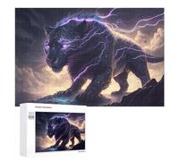 1000 PCS Puzzle pour Adolescents Thundering Panther Fantasy Artwork Puzzle pour Adultes Jouets Anti-Stress Analyse Et Logique Interaction Parent-Enfant 1000 PCS