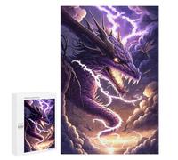 1000 PCS Puzzle pour Adolescents Thundering Purple Dragon Artwork Puzzles pour Adultes - Défi Difficile - Activités Amusantes À La Maison pour Les Jeux 1000 PCS