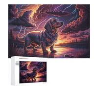 1000 PCS Puzzle pour Adolescents Thunderstorm Dog Reflections Puzzle pour Adultes Jouets Anti-Stress Analyse Et Logique Interaction Parent-Enfant 1000 PCS