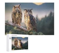 1000 PCS Puzzle pour Adolescents Two Owls on A Branch Puzzle pour Adultes Jouets Anti-Stress Analyse Et Logique Interaction Parent-Enfant 1000 PCS