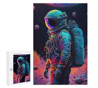 1000 PCS Puzzle pour Adolescents Vibrant Astronaut in Space -1 Puzzles pour Adolescents, Jouets Anti-Stress, Passe-Temps, Défi Éducatif
