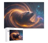 1000 PCS Puzzle pour Adolescents Whale in Cosmic Swirl Puzzles pour Adolescents, Jouets Anti-Stress, Passe-Temps, Défi Éducatif