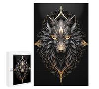 1000 PCS Puzzle pour Adolescents Wild Black Golden Wolf Puzzle pour Adultes : Jeu De Réflexion Et De Rapidité, Défi À Relever 1000 PCS