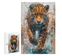 1000 PCS Puzzle pour Adolescents Wild Leopard Abstract Art Print Puzzles pour Adultes - Défi Difficile - Activités Amusantes À La Maison pour Les Jeux 1000 PCS