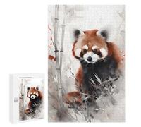 1000 PCS Puzzle pour Adolescents Wild Red Panda Ink Wash Jeu De Puzzle pour Adultes, Casse-tête, Cadeau d'anniversaire, Défi Éducatif 1000 PCS