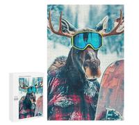 1000 PCS Puzzle pour Adolescents Winter Sports Moose Goggles Puzzles pour Adultes - Défi Difficile - Activités Amusantes À La Maison pour Les Jeux 1000 PCS