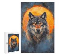 1000 PCS Puzzle pour Adolescents Wolf and Full Moon Puzzle Adulte, Jouet, Décoration Murale, Course De Vitesse Manuelle, Cadeaux Uniques pour Anniversaire Et Noël 1000 PCS