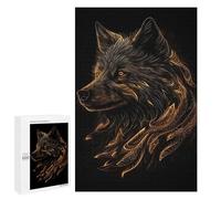 1000 PCS Puzzle pour Adolescents Wolf Black Gold Puzzles pour Adultes Jeu Manuel Assemblage De Motifs Cadeaux Uniques pour Anniversaire Et Noël 1000 PCS