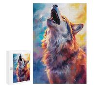 1000 PCS Puzzle pour Adolescents Wolf Night Jeu De Puzzle pour Adultes, Casse-tête, Cadeau d'anniversaire, Défi Éducatif 1000 PCS