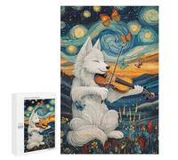 1000 PCS Puzzle pour Adolescents Wolf Playing Violin Puzzles pour Adultes Jeu Manuel Assemblage De Motifs Cadeaux Uniques pour Anniversaire Et Noël 1000 PCS