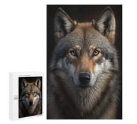 1000 PCS Puzzle pour Adolescents Wolf Portrait on Dark Puzzle pour Adultes Jouets Anti-Stress Analyse Et Logique Interaction Parent-Enfant 1000 PCS