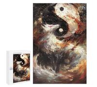 1000 PCS Puzzle pour Adolescents Yin and Yang Kitsune Fox Puzzles pour Adultes Jeu Manuel Assemblage De Motifs Cadeaux Uniques pour Anniversaire Et Noël 1000 PCS