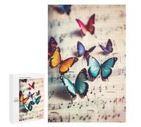 1000 PCS Puzzle pour Adultes Butterflies on Music Notes Puzzles pour Adolescents - Passe-Temps À La Maison - Jeu Éducatif Familial Stimulant À Compléter 1000 PCS