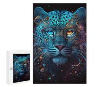 1000 PCS Puzzle pour Adultes Colorful Leopard with Glasses Art Print -1 Puzzles pour Adolescents - Passe-Temps À La Maison - Jeu Éducatif Familial Stimulant À Compléter 1000 PCS