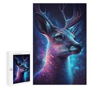 1000 PCS Puzzle pour Adultes Cosmic Deer Portrait-2 Puzzles pour Adolescents - Passe-Temps À La Maison - Jeu Éducatif Familial Stimulant À Compléter 1000 PCS