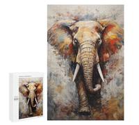 1000 PCS Puzzle pour Adultes Elephant Walking in Paint Puzzles pour Adultes - Jeux De Détente - Assemblage De Motifs - Idée Cadeau pour Toute La Famille 1000 PCS