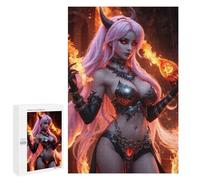 1000 PCS Puzzle pour Adultes Fantasy Devil Woman with Flames Puzzle pour Adolescents : Améliore La Mémoire, Activités Ludiques À La Maison, Cadeaux Anti-Stress 1000 PCS