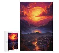 1000 PCS Puzzle pour Adultes Fantasy Sunset Cityscape Puzzles pour Adultes Améliorent La Mémoire Liste De Souhaits avec Le Père Noël Cadeaux Anti-Stress 1000 PCS
