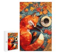 1000 PCS Puzzle pour Adultes Fox Napping in Autumn Puzzles pour Adultes - Jeux De Détente - Assemblage De Motifs - Idée Cadeau pour Toute La Famille 1000 PCS