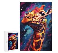 1000 PCS Puzzle pour Adultes Giraffe in Space Art Print Puzzles pour Adolescents - Passe-Temps À La Maison - Jeu Éducatif Familial Stimulant À Compléter 1000 PCS