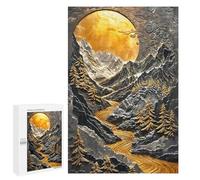 1000 PCS Puzzle pour Adultes Golden River Sunset Puzzle pour Adolescents : Améliore La Mémoire, Activités Ludiques À La Maison, Cadeaux Anti-Stress 1000 PCS