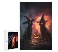 1000 PCS Puzzle pour Adultes Halloween Witch Cats Puzzles pour Adolescents - Passe-Temps À La Maison - Jeu Éducatif Familial Stimulant À Compléter 1000 PCS