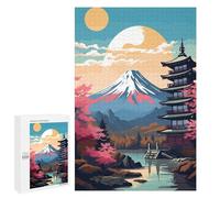 1000 PCS Puzzle pour Adultes Japanese Pagoda Sunset Scene Puzzles pour Adolescents - Passe-Temps À La Maison - Jeu Éducatif Familial Stimulant À Compléter 1000 PCS