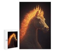 1000 PCS Puzzle pour Adultes Magical Fire Horse Artwork Puzzle pour Adolescents : Améliore La Mémoire. Chaque Pièce Est Unique - Jouets Éducatifs d'apprentissage 1000 PCS
