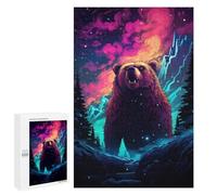 1000 PCS Puzzle pour Adultes Magical Forest Bear Artwork Puzzles pour Adultes Améliorent La Mémoire Liste De Souhaits avec Le Père Noël Cadeaux Anti-Stress 1000 PCS