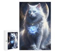 1000 PCS Puzzle pour Adultes Magical Moonlit Cat Pendant Puzzle pour Adolescents : Améliore La Mémoire. Chaque Pièce Est Unique - Jouets Éducatifs d'apprentissage 1000 PCS